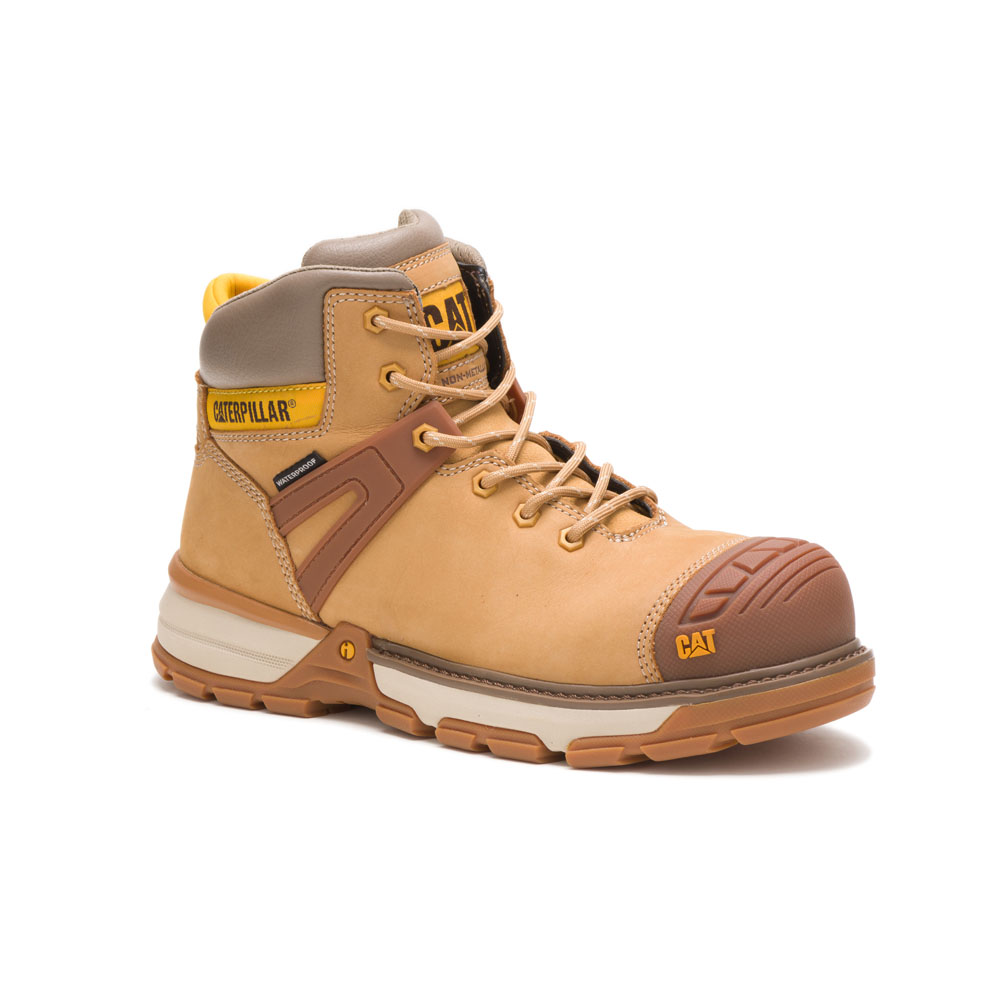 Caterpillar Boots South Africa - Cat Men's Excavator Superlite Wp Nt Safety Boots Orange EP9463120